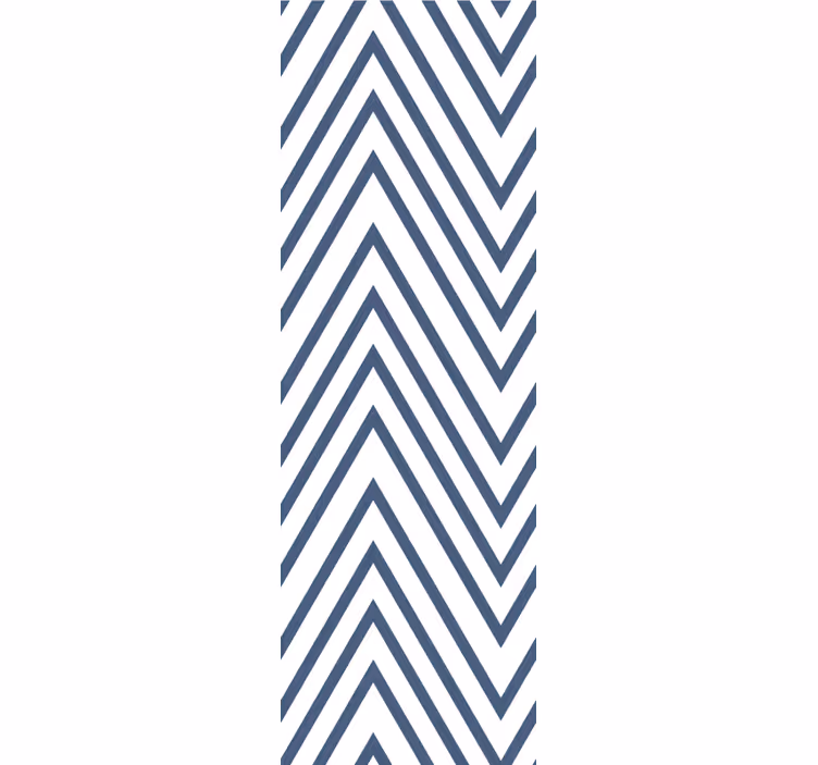 Zigzag blauw patroon behang strepen - TenStickers