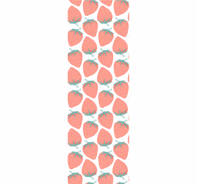 Motief met aardbeienmotief keuken behang - TenStickers
