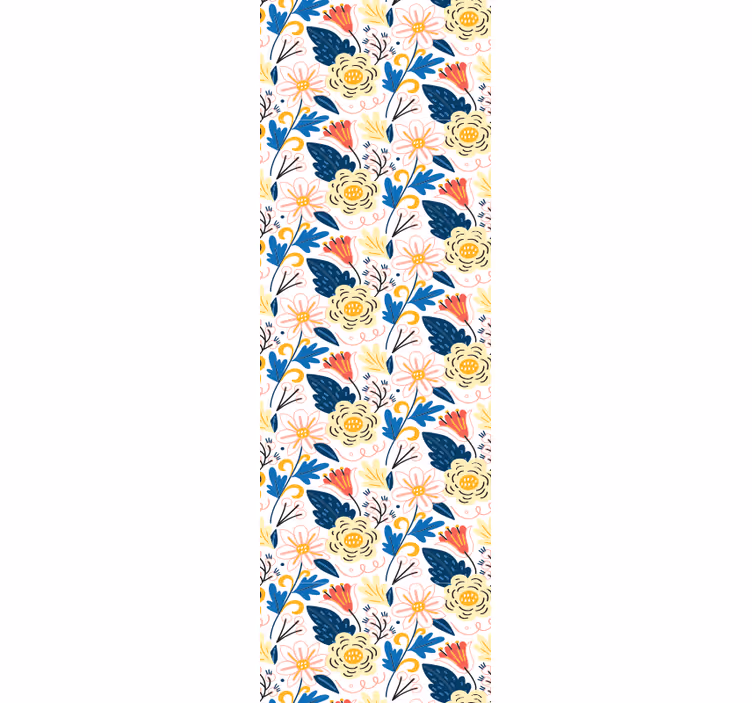 Bloeiend kleurrijk ontwerp behang bloemen - TenStickers