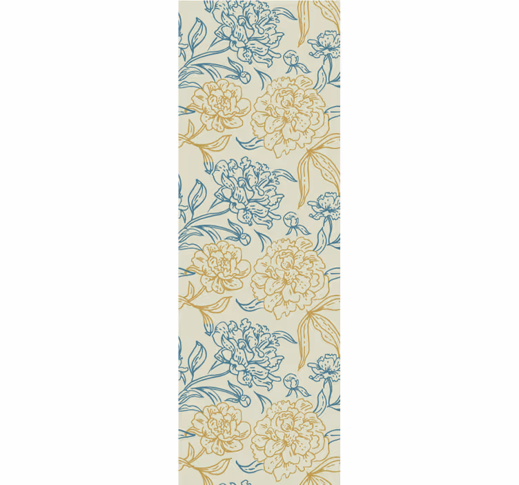 Bloemig pioenroos patroon behang bloemen - TenStickers