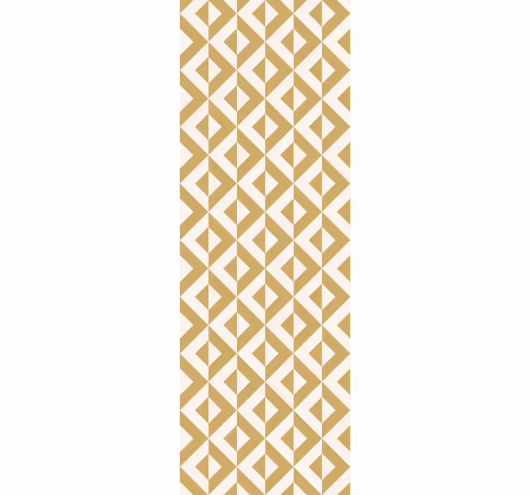 Gouden en witte driehoekenmotief geometrisch behang - TenStickers