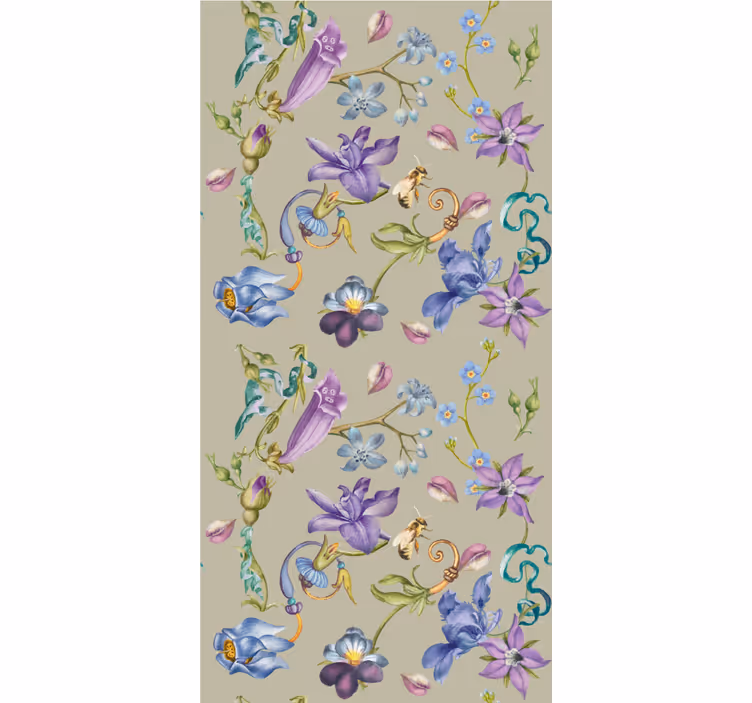 Bloemig fantasie ontwerp behang bloemen - TenStickers