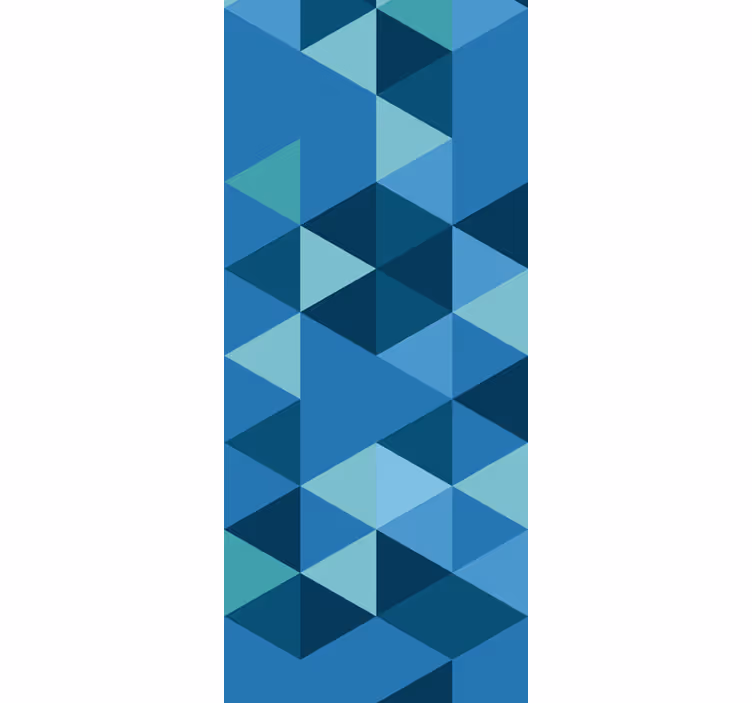 Blauwe kleine figuren geometrisch behang - TenStickers