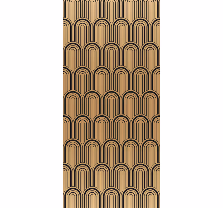 Bruin boogpatroon ontwerp geometrisch behang - TenStickers