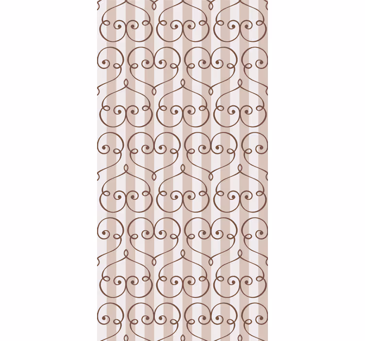 Bruin hart ontwerp behang verticale strepen - TenStickers