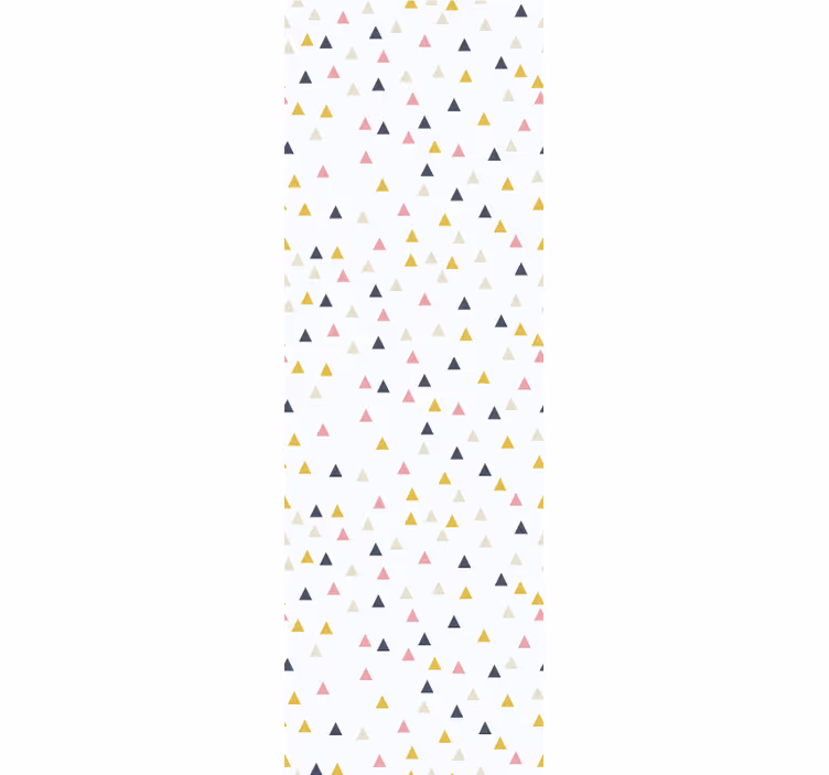 Kleurrijk minimalistisch wit design behang driehoeken - TenStickers
