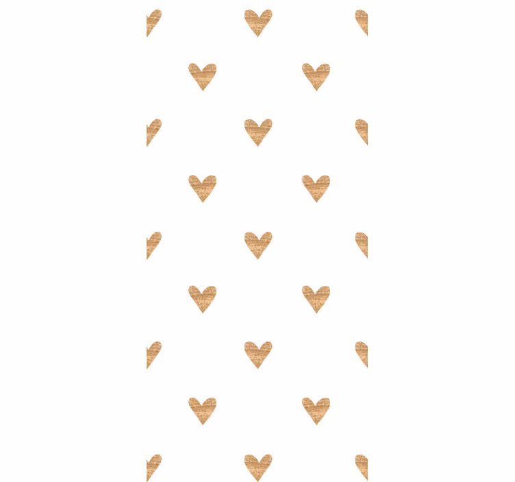 Gouden hart met witte achtergrond behang kinderkamer - TenStickers