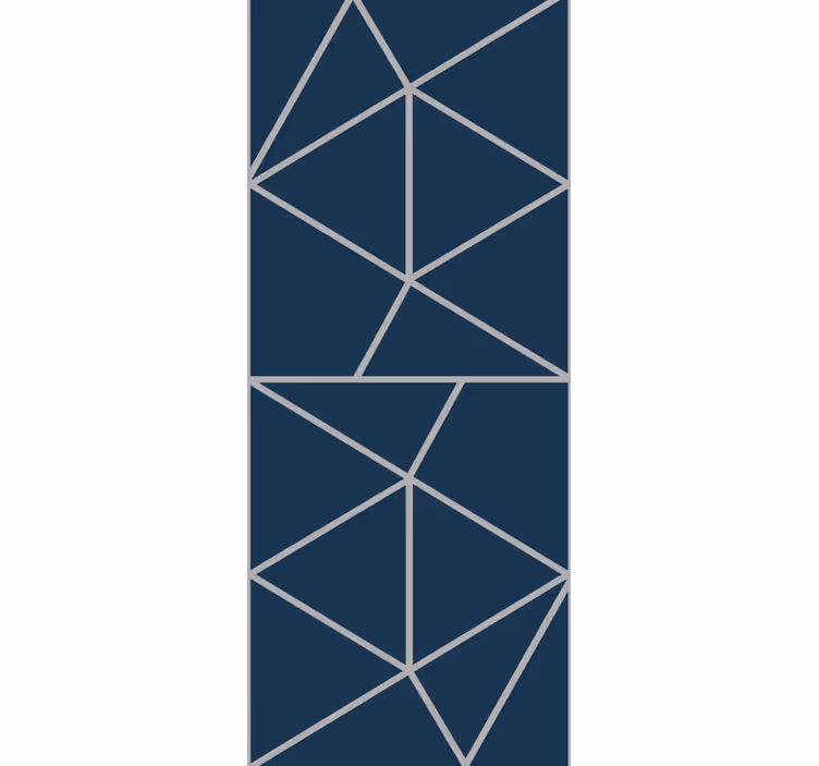 Dunne lijnen blauw motief geometrisch behang - TenStickers