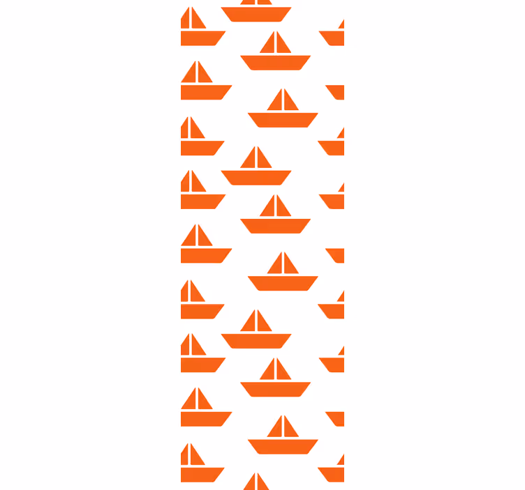 Oranje zeilbootmotief behang kinderkamer - TenStickers