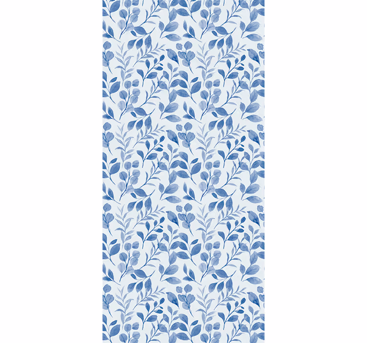Blauw takpatroon behang bloemen - TenStickers