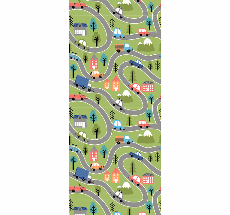 Kronkelende weg scène behang landen en steden - TenStickers