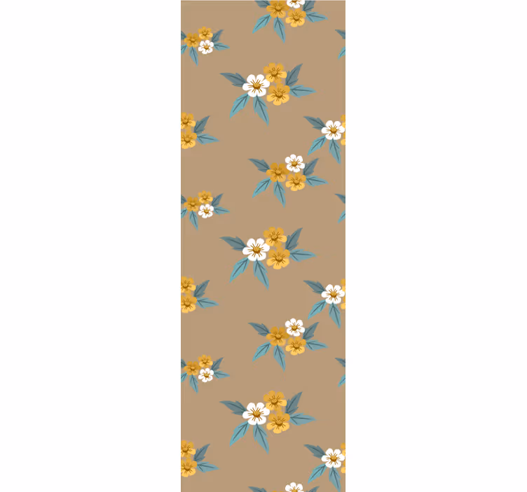 Bruin bloemenmotief behang bloemen - TenStickers