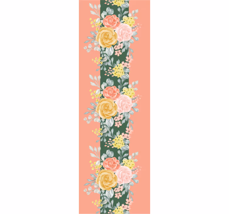 Rozen en groen behang bloemen - TenStickers