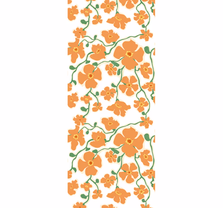 Bloeiende bloemenontwerp behang bloemen - TenStickers