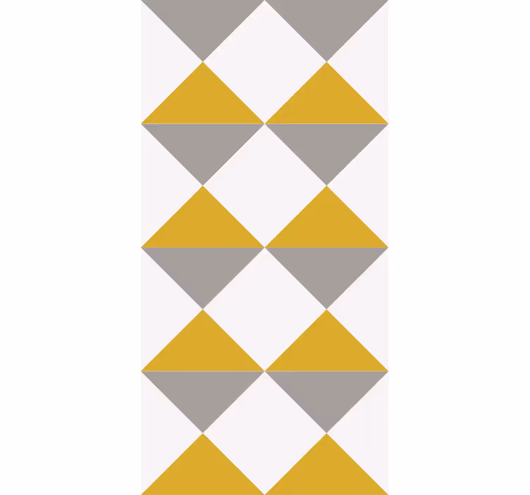 Mosterd en grijs motief behang vierkant - TenStickers
