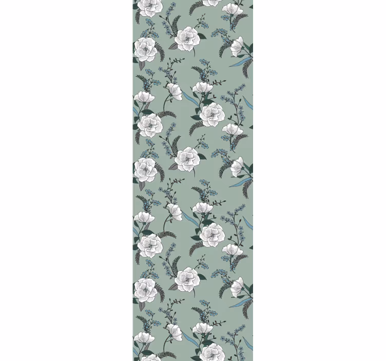 Elegant bloesemgroen motief behang bloemen - TenStickers