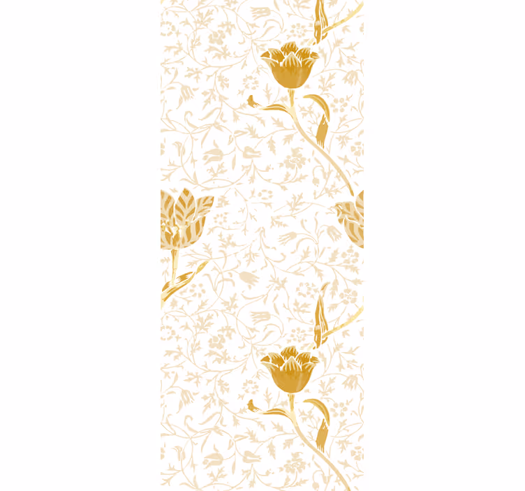 Gouden bloemenontwerp behang bloemen - TenStickers