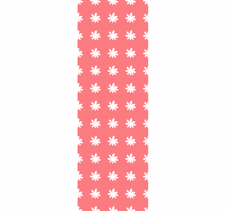 Rood en wit bloemenpatroon behang bloemen - TenStickers