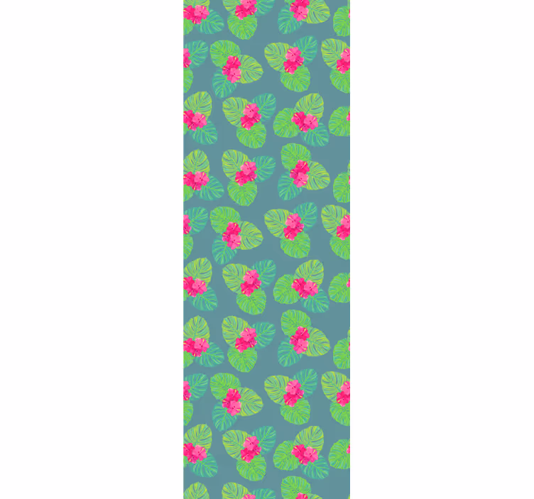 Exotische bloeiende bladeren behang bloemen - TenStickers