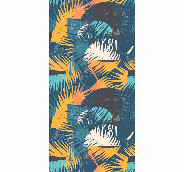Abstracte kleurrijke palmbomen behang jungle - TenStickers