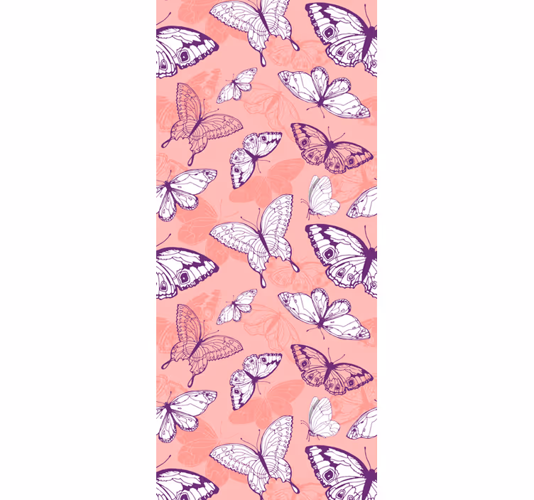 Vliegend roze motief vlinders behang - TenStickers