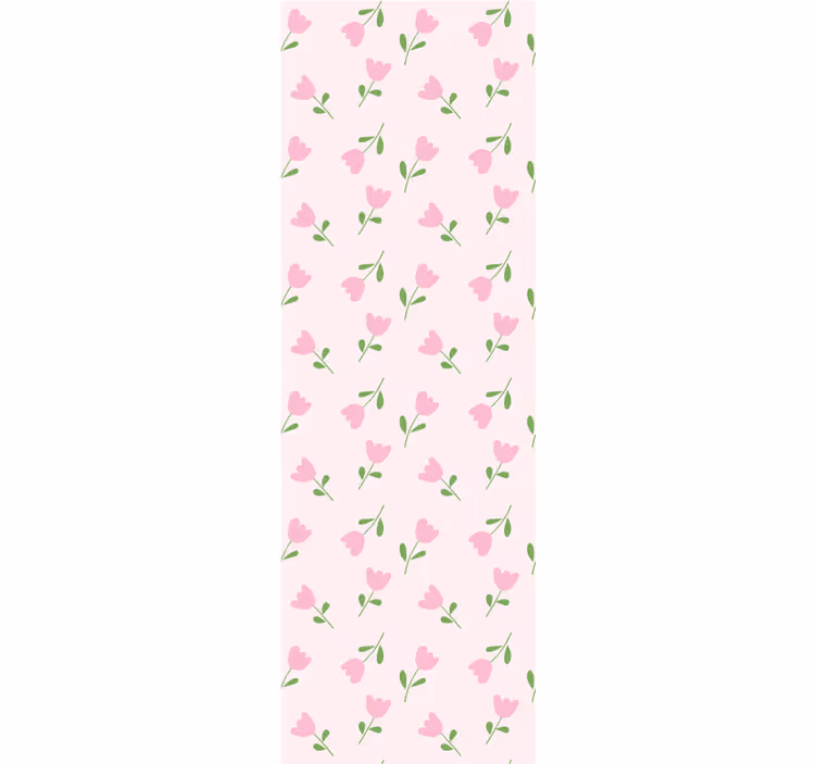 Roze bloemenontwerp behang bloemen - TenStickers
