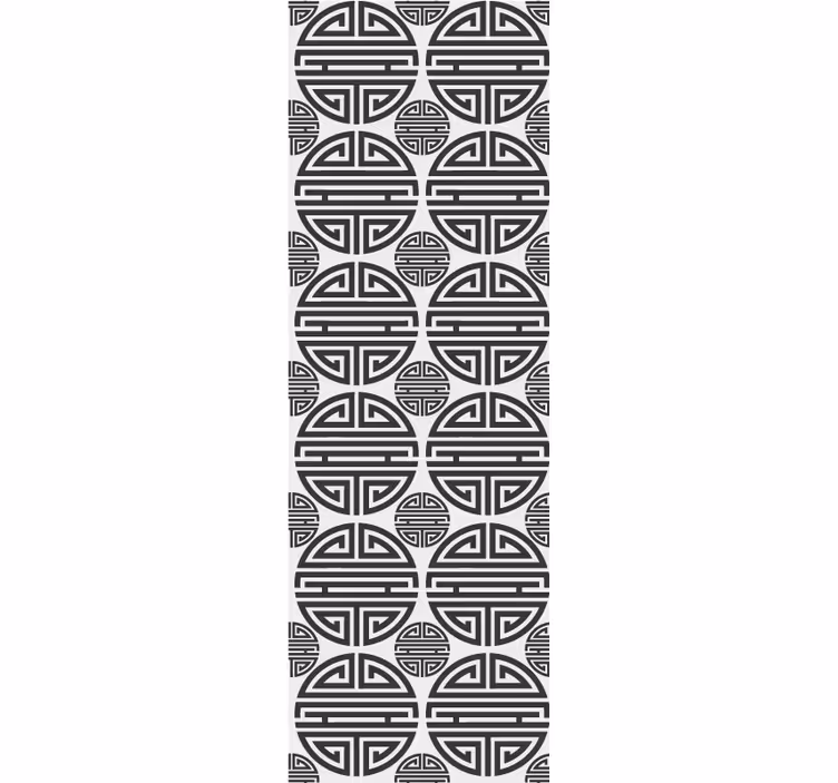 Tribal zwart-wit patroon stippen behang - TenStickers