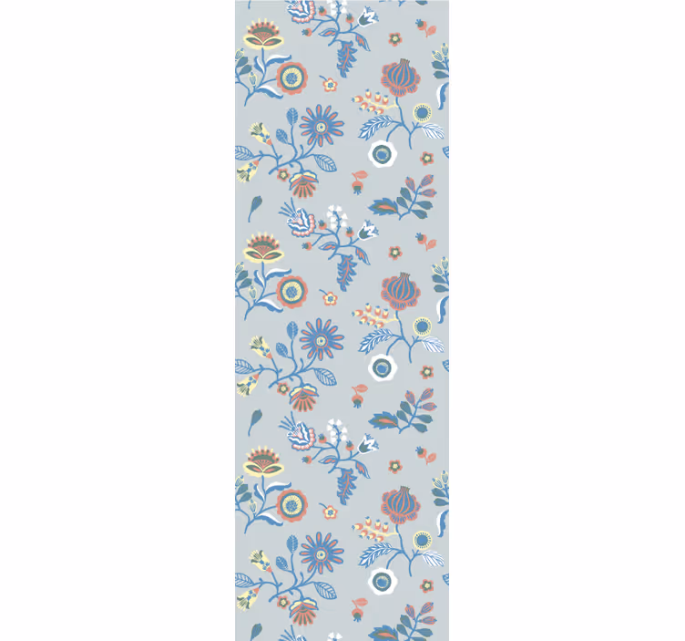 Illustratief bloeiontwerp behang bloemen - TenStickers