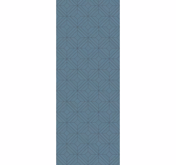 Art déco blauwe lijnen geometrisch behang - TenStickers