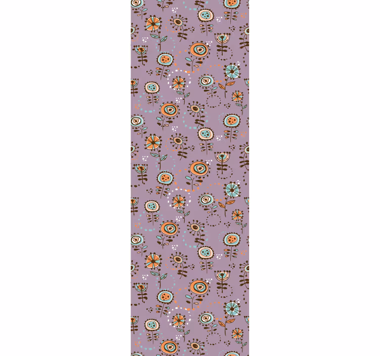 Volkskunst patch behang bloemen - TenStickers