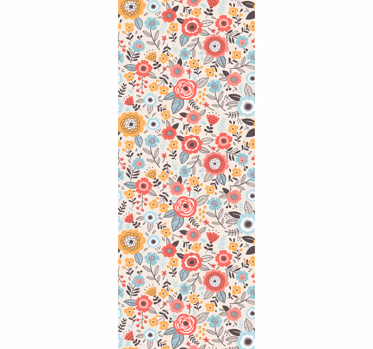 Kleurrijk bloemenontwerp behang bloemen - TenStickers