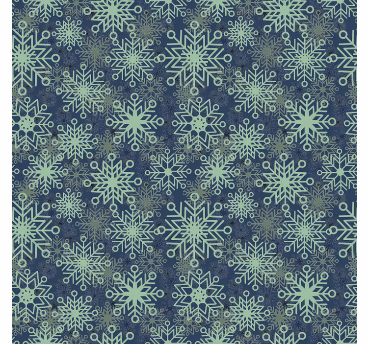 Blauwe sneeuwvlok decoratie behang kerst - TenStickers