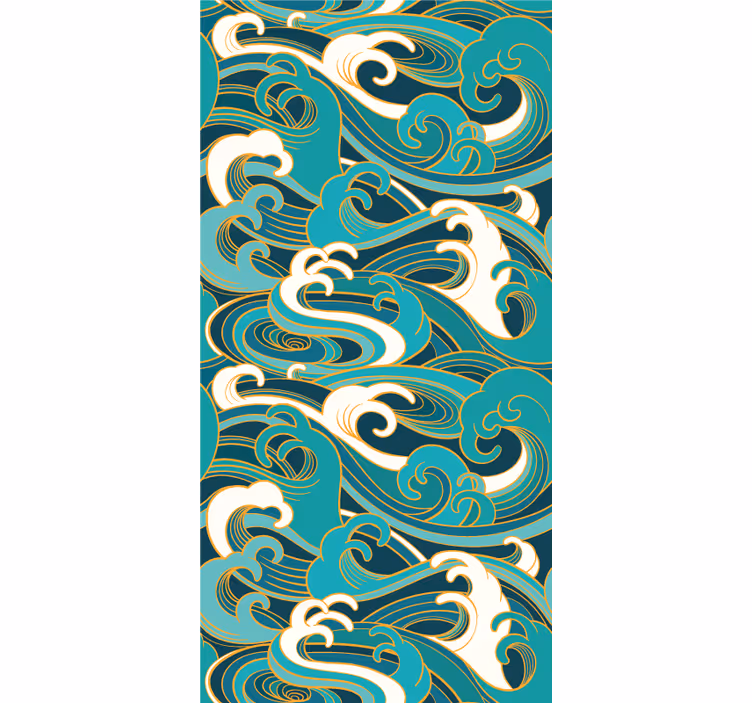 Oceaan golfstroom abstract behang - TenStickers