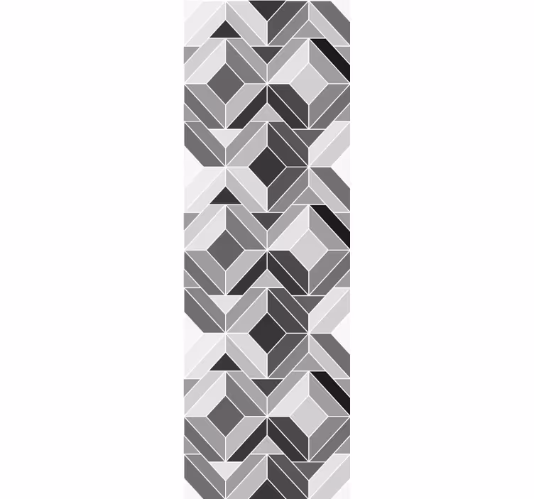 Kubieke grijze vormen geometrisch behang - TenStickers