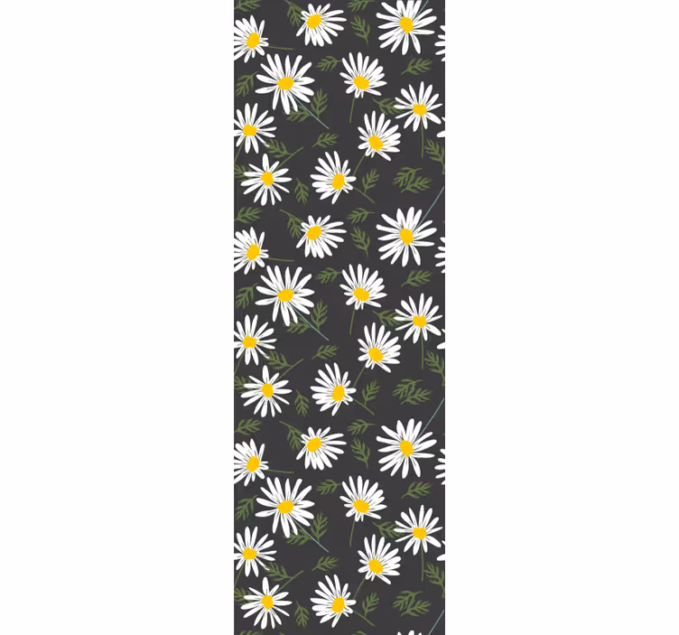 Madeliefjes en bladeren behang bloemen - TenStickers
