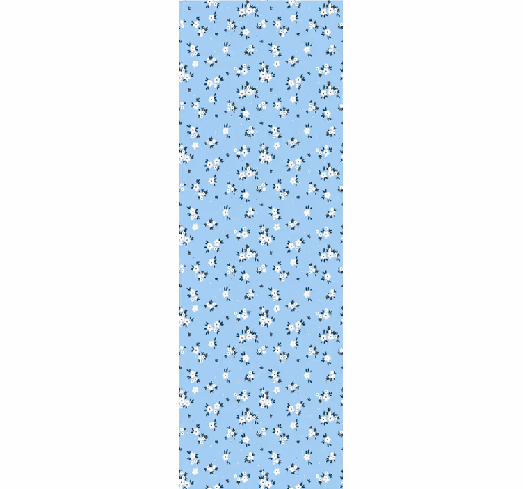 Blauwe bloemenachtergrond behang bloemen - TenStickers