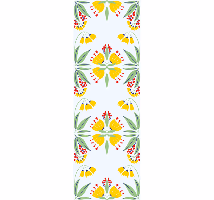 Bloemig geel arrangement behang bloemen - TenStickers
