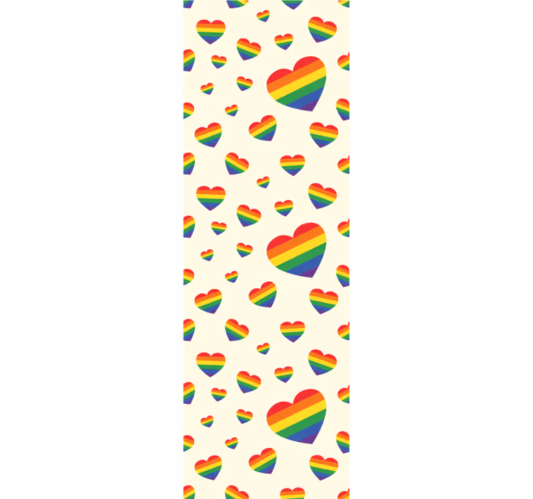 Regenboog harten display behang tienerkamer - TenStickers