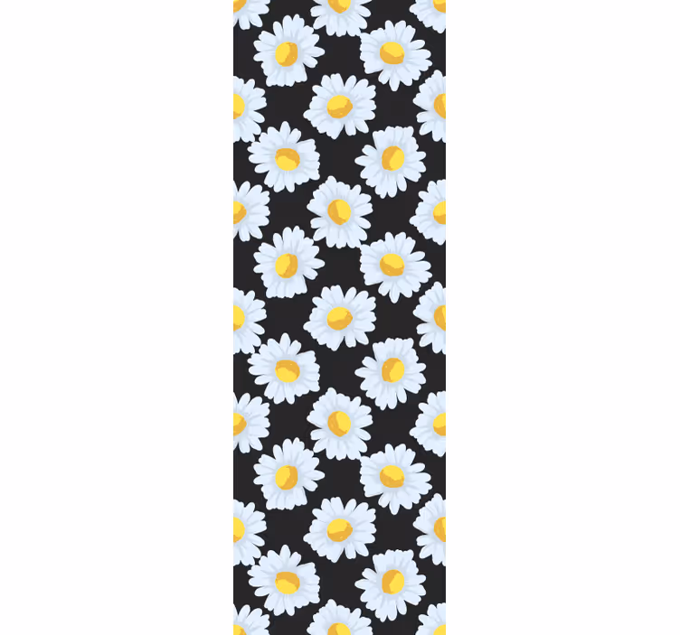 Zwarte madelief bloeit behang bloemen - TenStickers