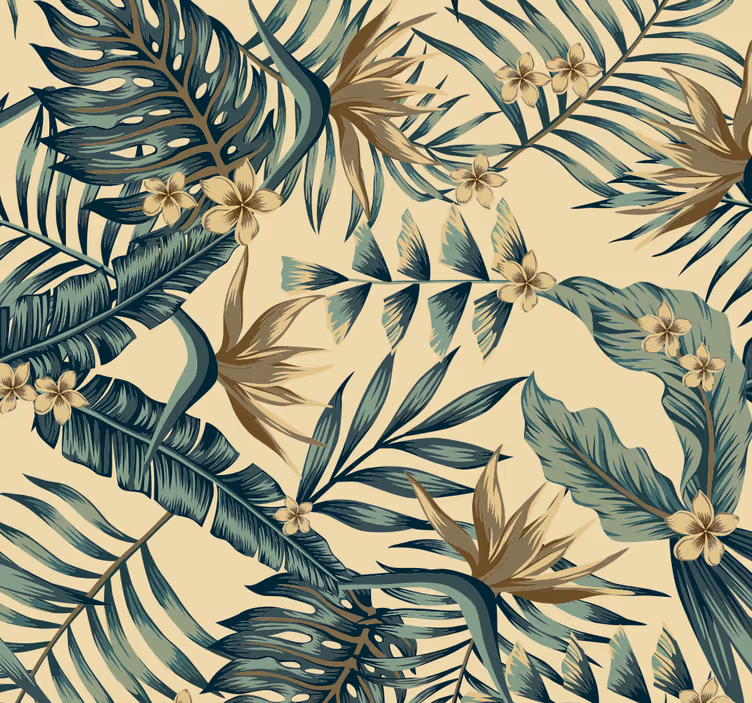 Tropische botanische scène natuur behang - TenStickers