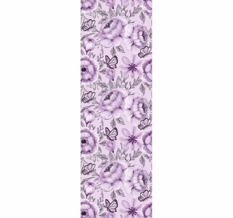 Bloemstuk met vlinders behang bloemen - TenStickers
