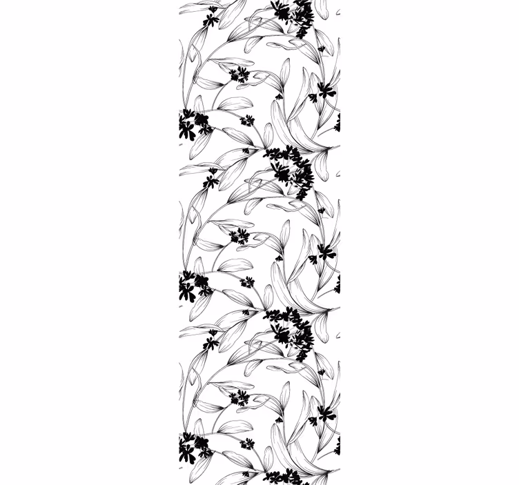 Elegant bloemensilhouet behang bloemen - TenStickers