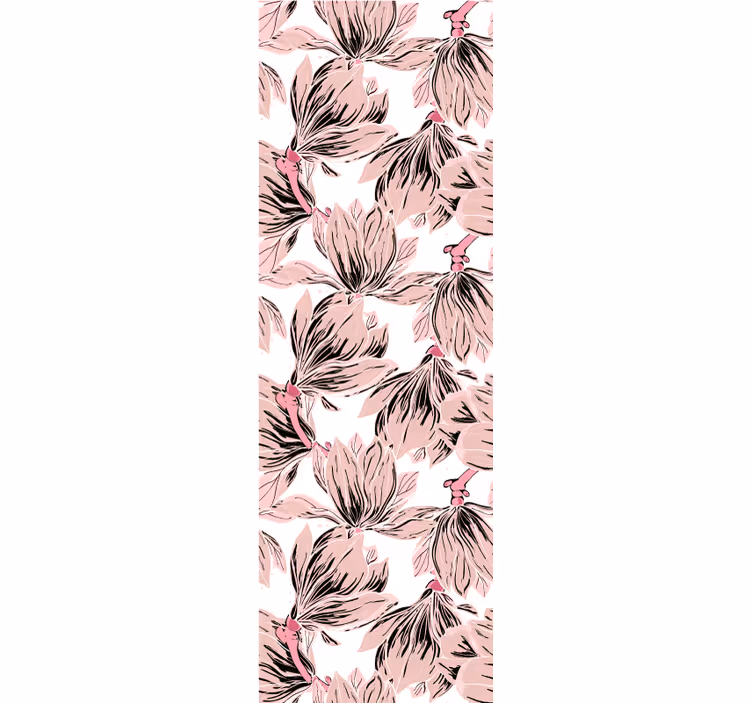 Elegante roze bloemen behang bloemsierkunst - TenStickers