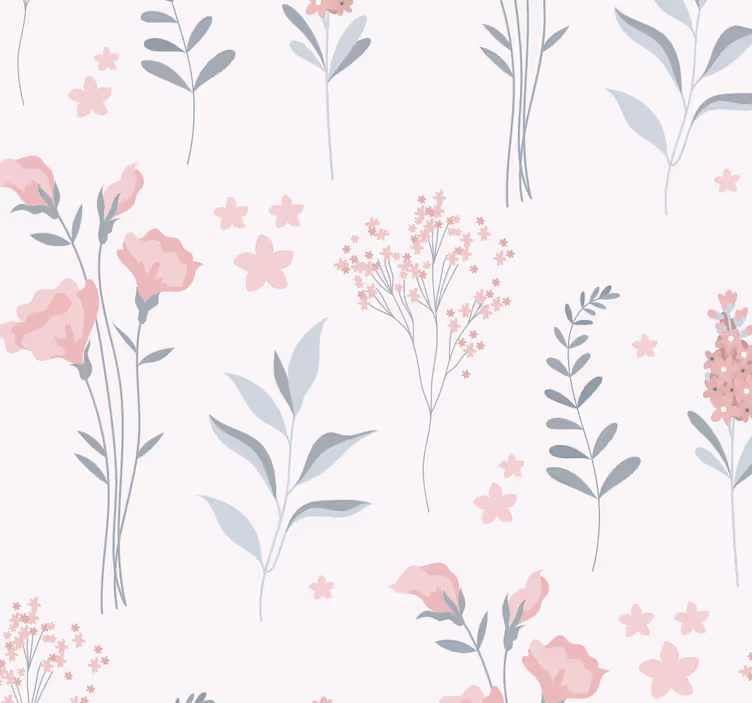 Bloementuin stijl behang bloemen - TenStickers