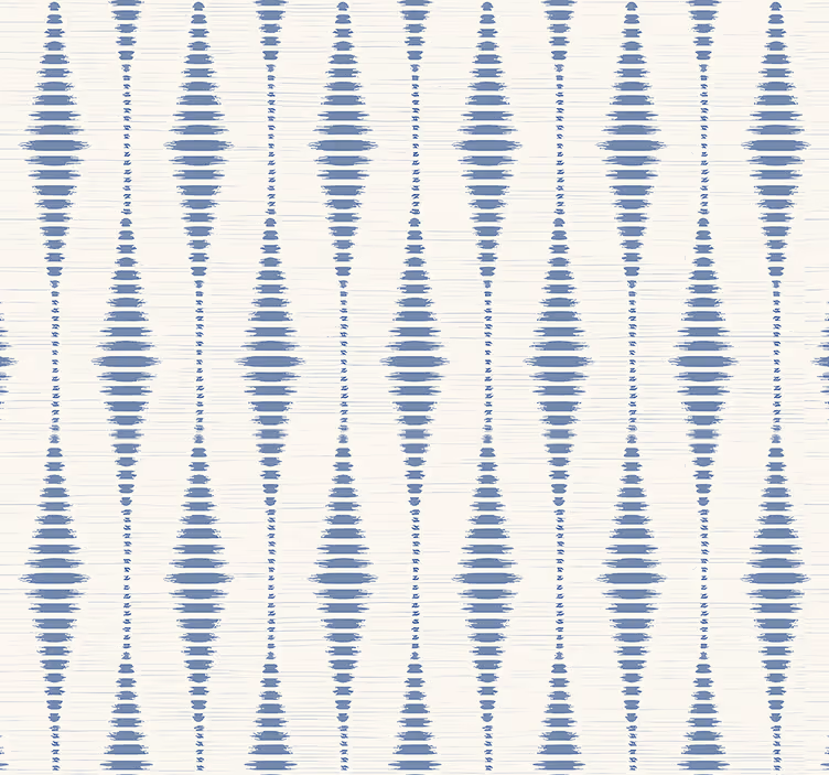 rabaul ikat blauw en beige geometrisch behang - TenStickers
