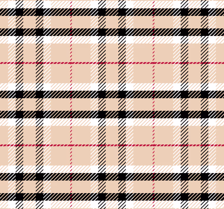burberry tartan hoofd slaapkamer behang - TenStickers