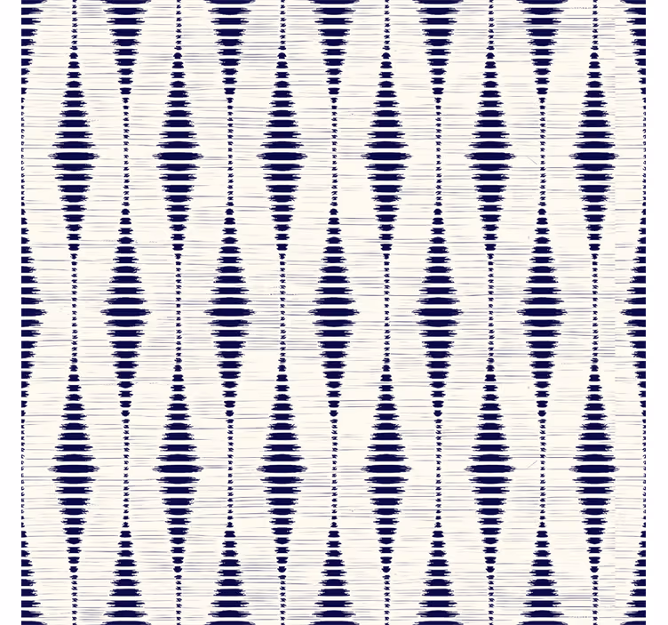 Marineblauwe rabaul ikat geometrisch behang - TenStickers