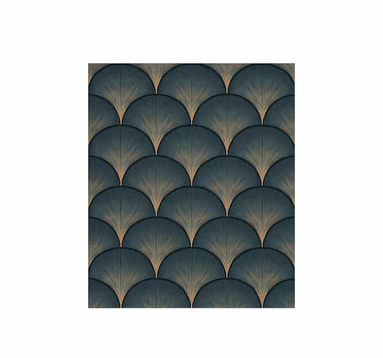 Art déco groene waaiers uit de jaren 20 vintage behang - TenStickers