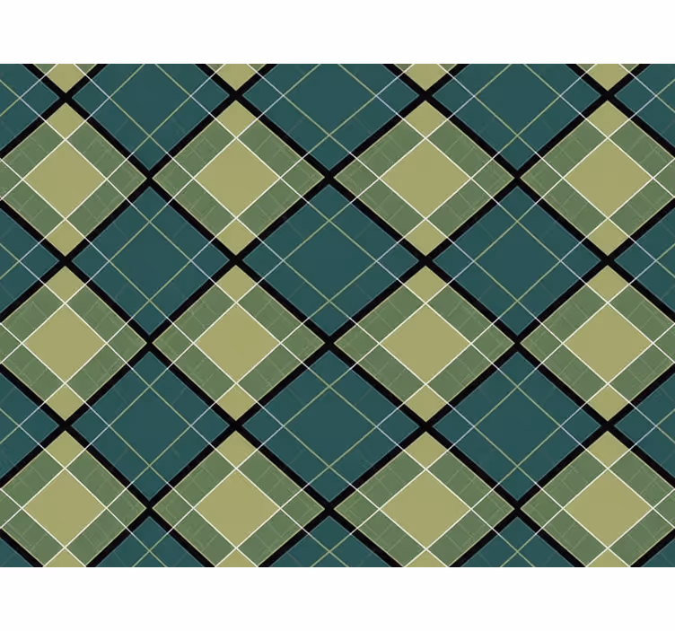 Behang hoofd slaapkamer tartan ruitpatroon design - TenStickers