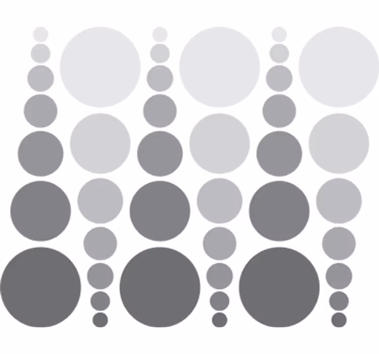 Geometrisch behang gekleurde cirkels in grijstinten - TenStickers